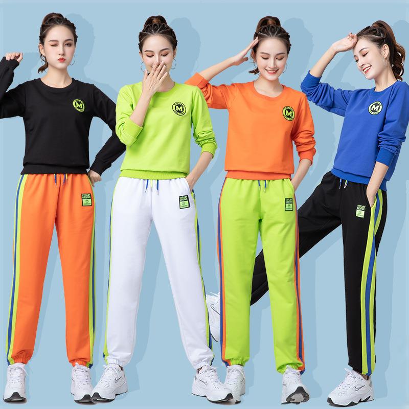 新款直销婷姿美广场舞服装新款套装秋冬长袖流线棉运动团体表演健