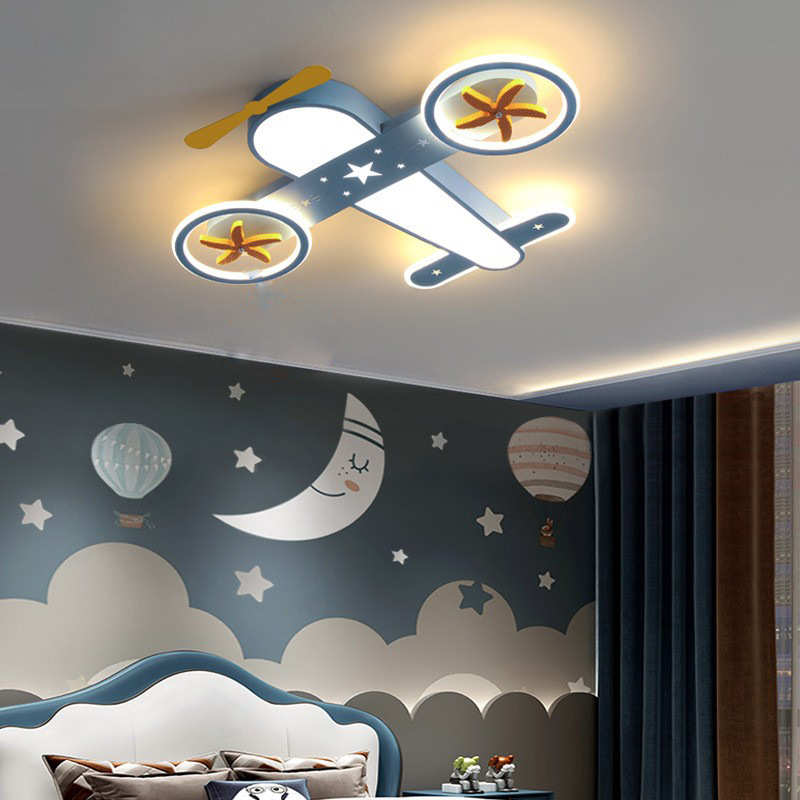 儿童房灯卡通飞机led吸顶灯男孩卧室灯幼儿园房间灯创意儿童吊灯