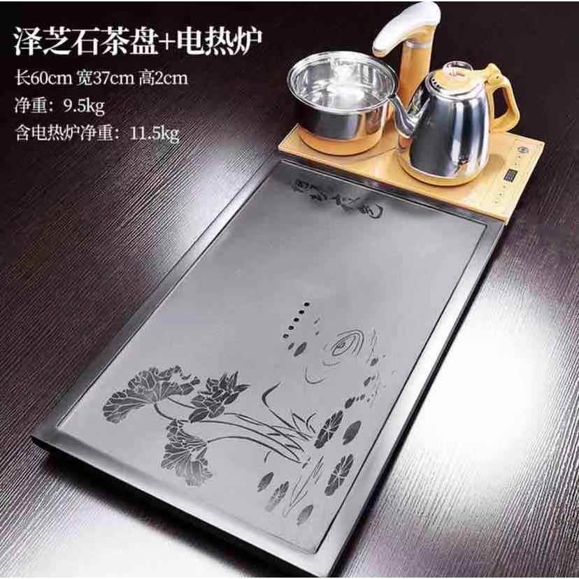 乌金石茶盘茶具套装电磁炉家用整块茶台石材简约功夫现代陶瓷茶海