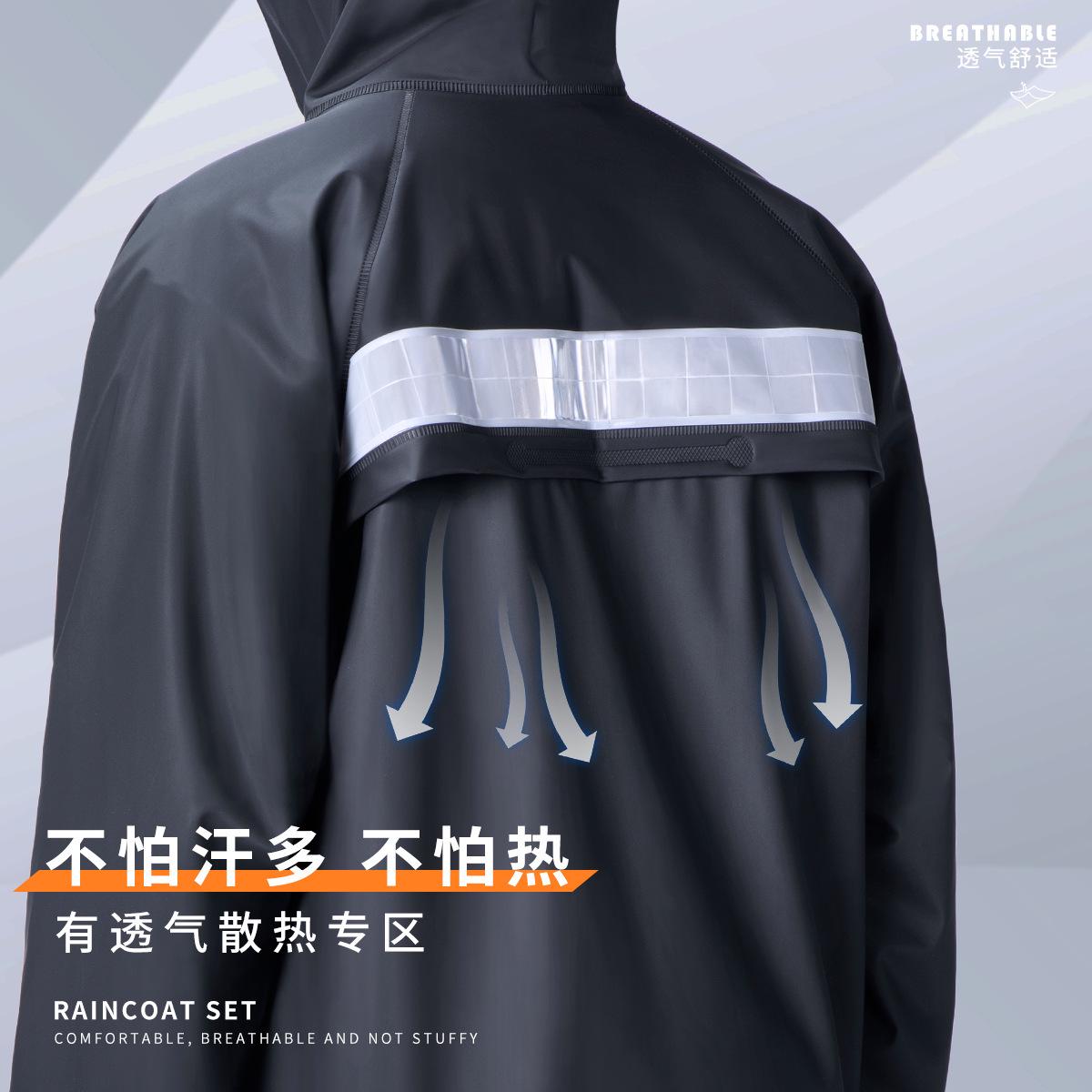 针织布雨衣雨裤套装男性加厚外卖骑行分体防暴雨全身防水雨衣