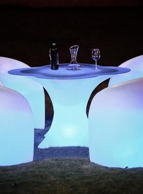 led发茶光桌椅组合酒吧KTV创意几梅花桌子户闲552216外阳台院庭休