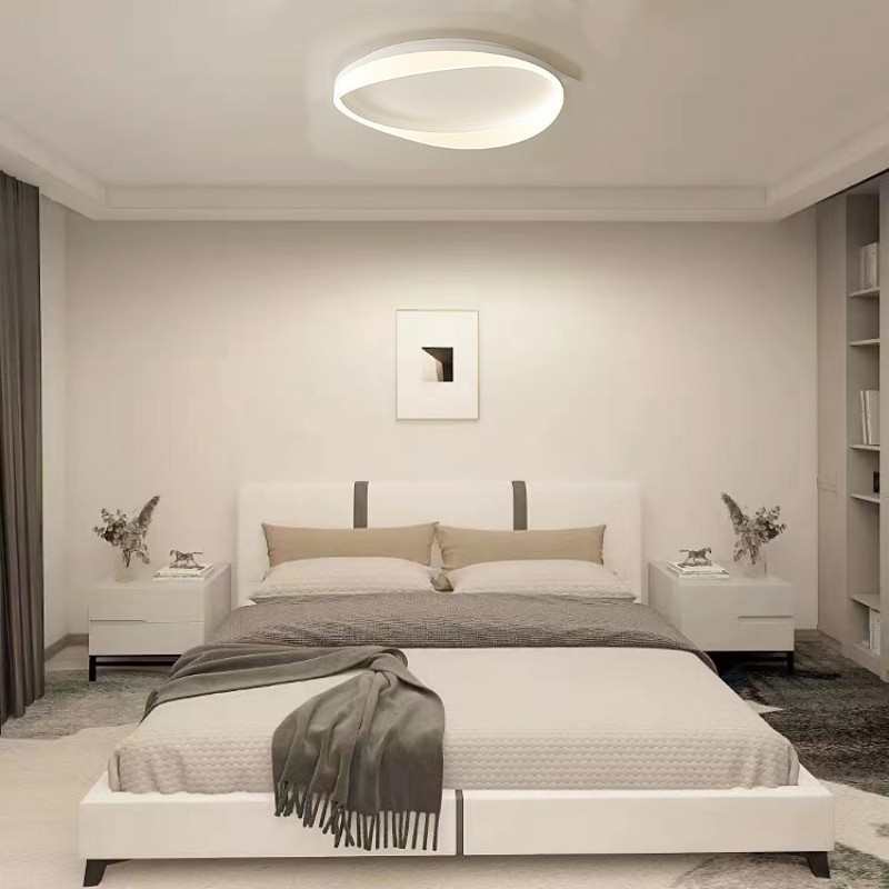 新款简约现代LED圆形卧室吸顶灯创意个性护眼房间书房吸吊灯灯具