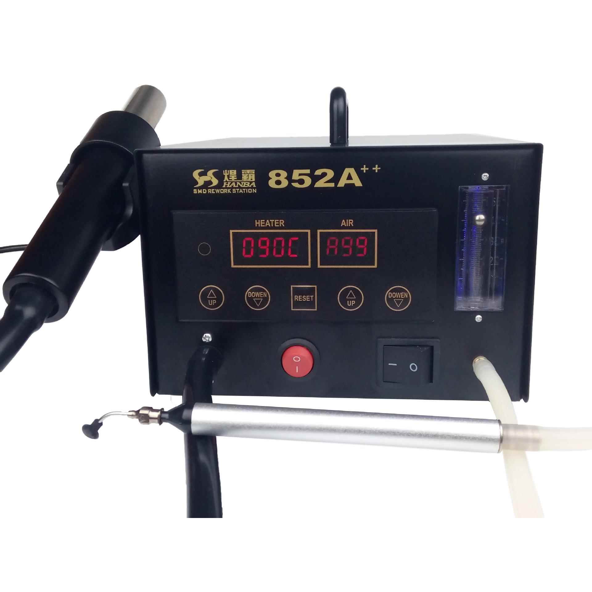 焊霸852A++恒温微电脑控温按键式实际与设定测试显示风量计拆焊自