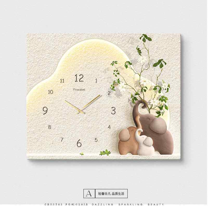 大象网红225新款带钟表奶油电表箱装饰画0开关电箱餐厅遮风配无品