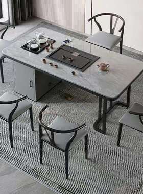 奢岩板现代家体用办公室茶桌椅合茶具套装一2025新组款泡I39961轻