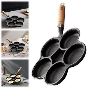 Pan Creative Breakfast Frying Iron Egg Holes Round Cast