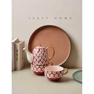 澳洲T2覆古手绘压花茶具系列茶壶字母壶英文下午茶水壶