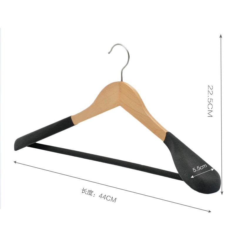 高档实木绒植衣架家用无痕挂衣宽肩大衣皮草西装衣套装衣挂服架木