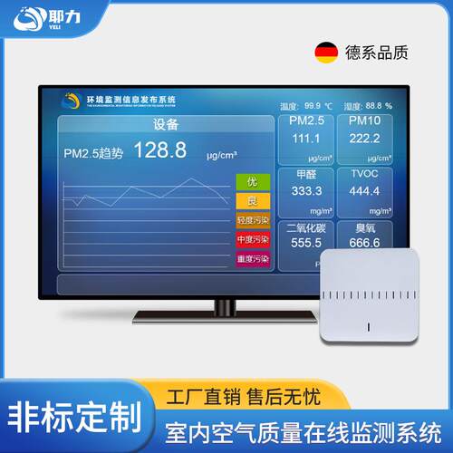 空气质量检测仪室内商用学校楼宇PM25甲醛TVOC环境在线监测系统