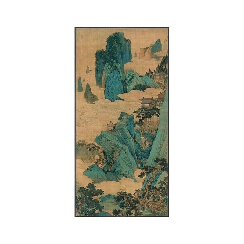 宋代美学梅花图装饰画茶室玄关走廊古代山水画酒店过道听琴图挂画