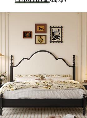 法简复古软包实用木床现代约家主卧高端大气双人床式中古风储RPW