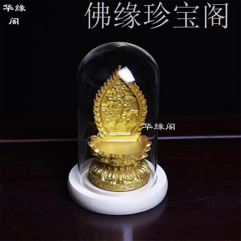 树脂实木金色观音菩萨佛像背光莲花台唐卡底座摆件红木佛龛佛直发