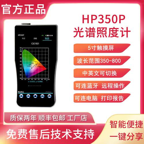 HP350P植物灯PPFD PAR植物灯测试仪 色温波长光谱显色指数测试