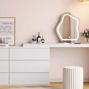 529梳妆台化妆伸桌可缩镜一翻盖卧室化妆坐凳体斗柜化妆床头柜收