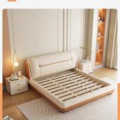 奶风MYO布油艺约床双人床实床简简约小户型主卧木轻奢科技布床婚