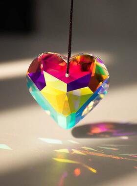 太阳铺手饰摆件三棱镜光学玻璃吊坠项炼光之立方送朋友生日礼物