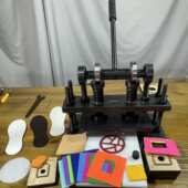 小型手动圆刀模切机皮革布料裁切机冲切机刀模纸张纸箱小型压力机