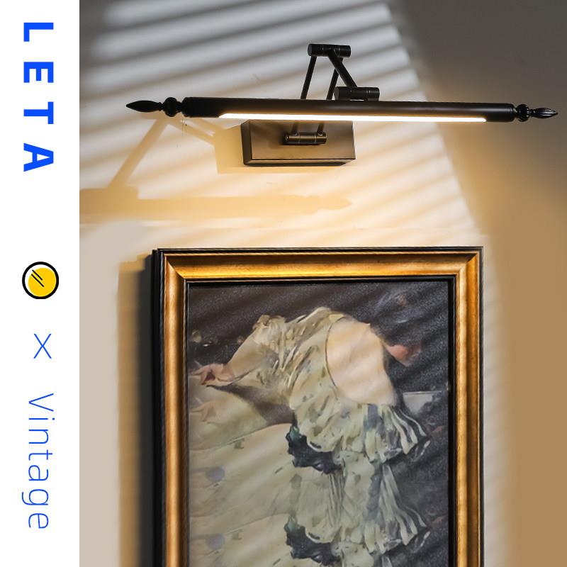 法式复古黑色照画灯美式浴室柜镜前灯客厅走廊壁画灯卫生间镜子灯