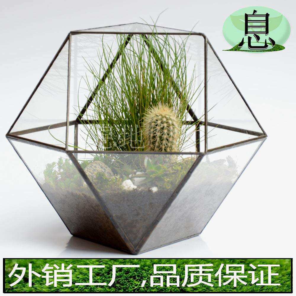 16012C包邮!几何微景观盆栽玻璃花房摆件多肉植物玻璃小花房