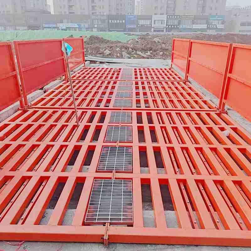 工地车台全自动地洗轮础机钢制洗车槽洗78可移动免基大工型洗车池