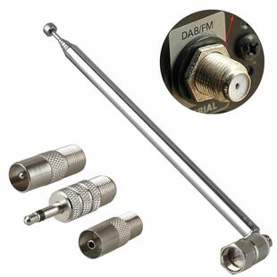 7123收音机拉杆天线F头转3.5mm TV头TV母头 总长76厘米三件转接头