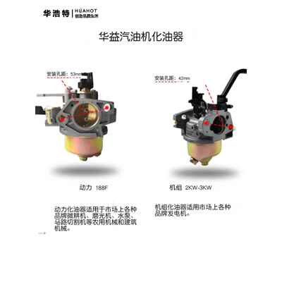 华谊化油器2/3Kw5/8千瓦168F188F自动化油器