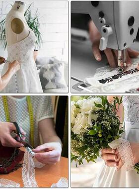 5 Meters Lace Ribbon 25mm White Fabric for Gift wrapping Chr