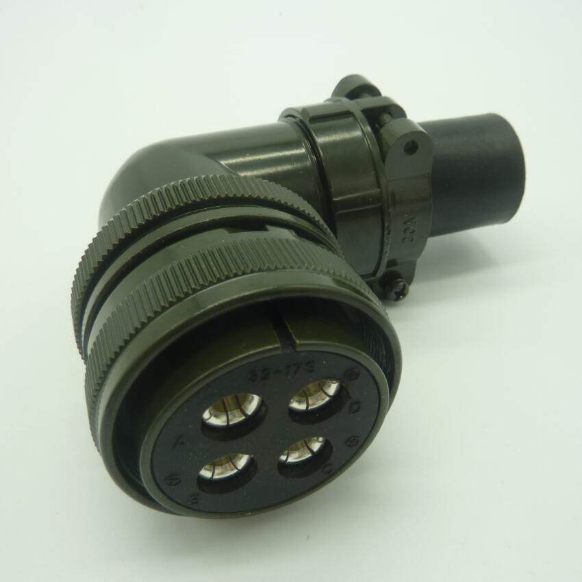 航空插头MS3108A32-17S连接器大电4芯弯头