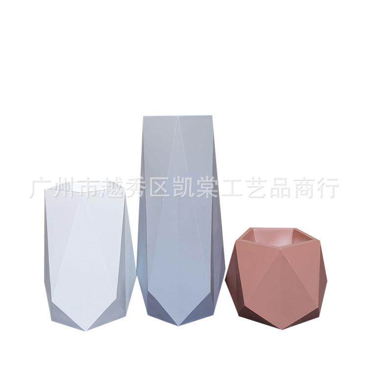 时尚in菱形落地花瓶玻璃钢公司前台酒店大厅会所微景观花艺摆设