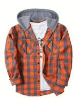 3-Pack Men's Flannel Hoodie Shirts - Plaid Button- Long thumbnail 4
