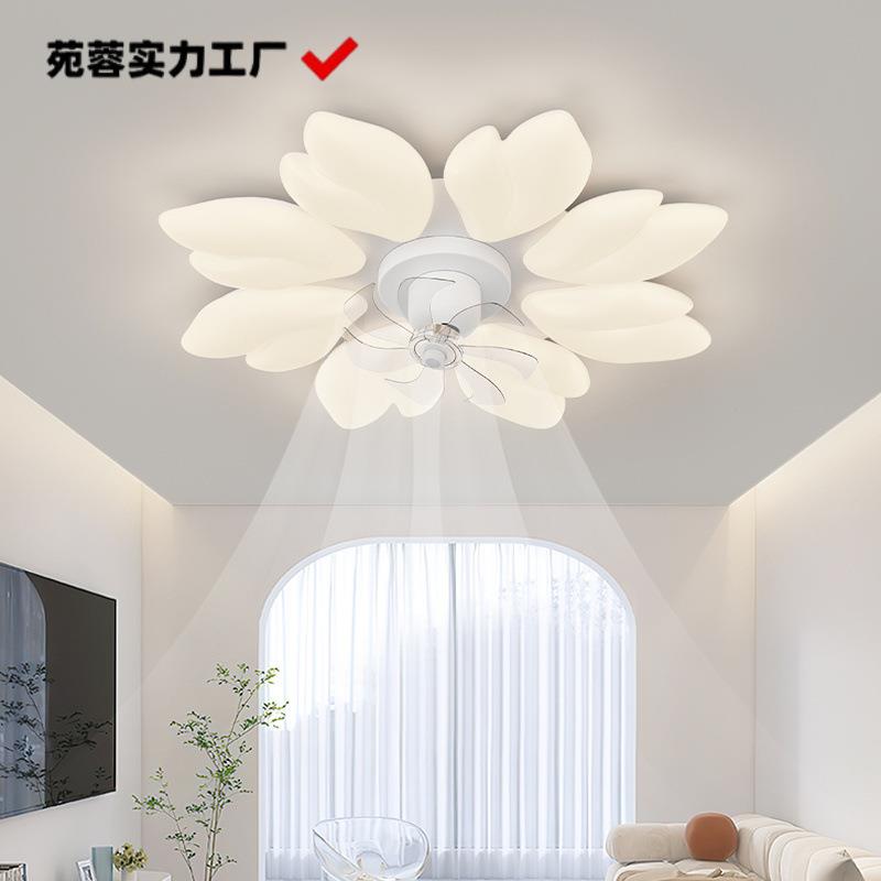 2024新款客厅卧室风扇护眼吸顶灯360度摇头风扇一体网红云朵led灯