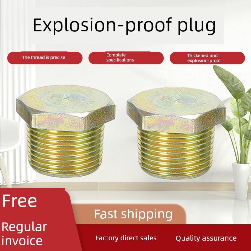 防爆堵头4分6分1寸1.2寸1.5寸2寸丝堵密封堵头Q235碳钢不锈钢堵头