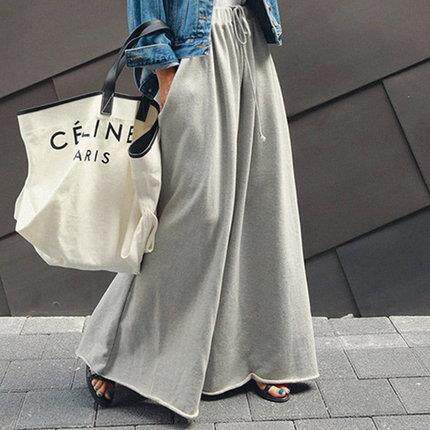Women's Solid Color Loose Wide Leg Pants Casual Pants