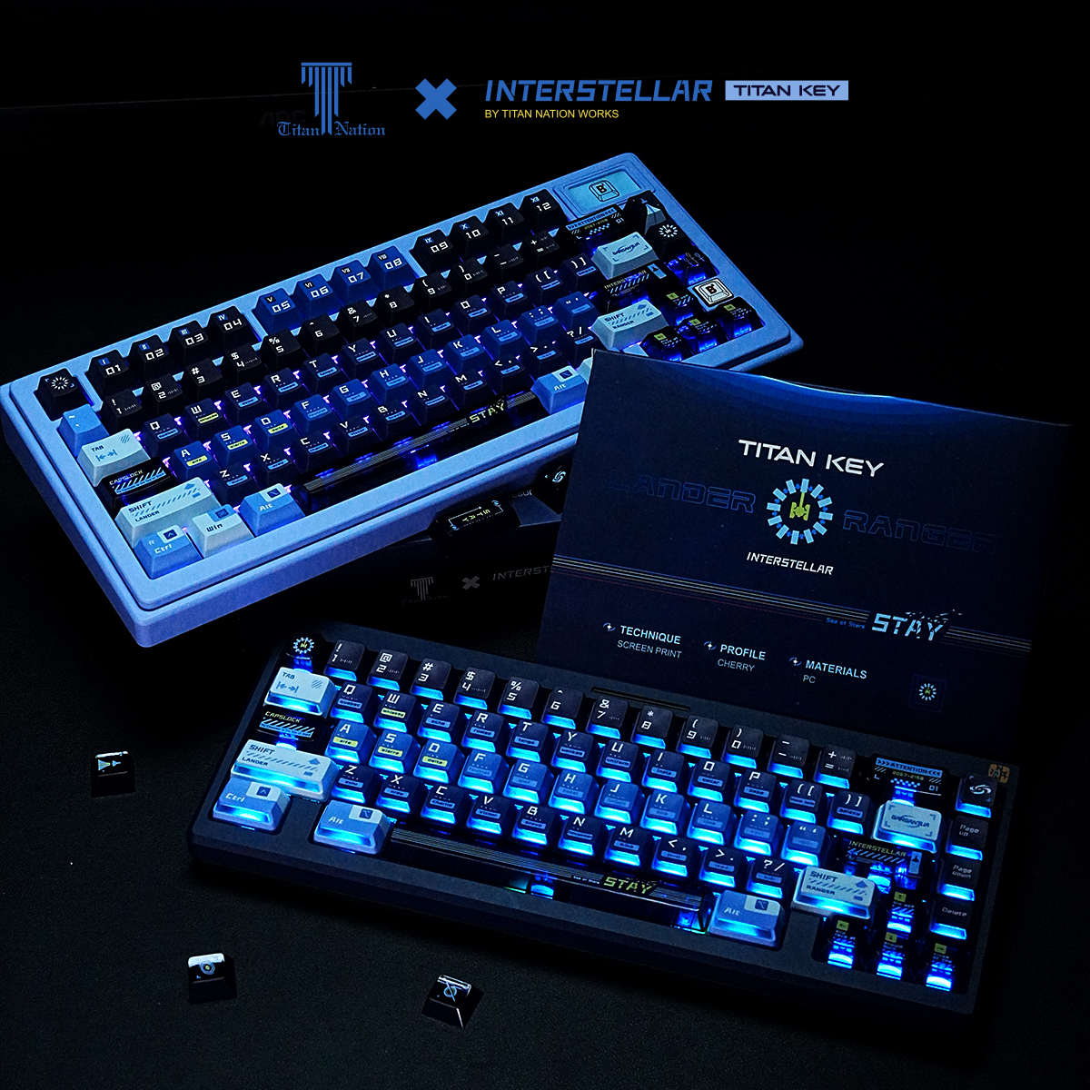 泰坦国度星际穿越键帽核动力高度原厂144键PC透明热升华PBT键盘帽