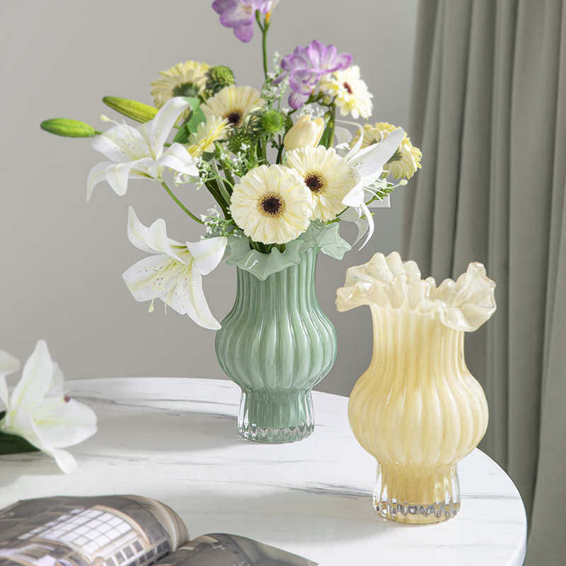 视远琥珀鱼尾玻璃花瓶高级感中古轻奢创意客厅插花装饰松霜绿摆件,家居饰品,花瓶,淘宝优惠券,粉丝福利购,淘宝优惠卷
