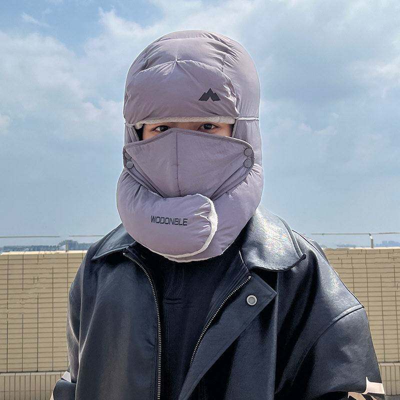 雷锋帽冬季护耳简约骑车抗风防寒保暖帽子时尚潮流加绒加厚棉帽