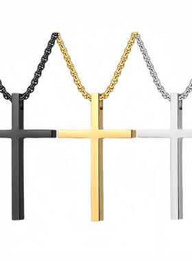 Stainless Steel Unisex Cross Necklace for Men and Women