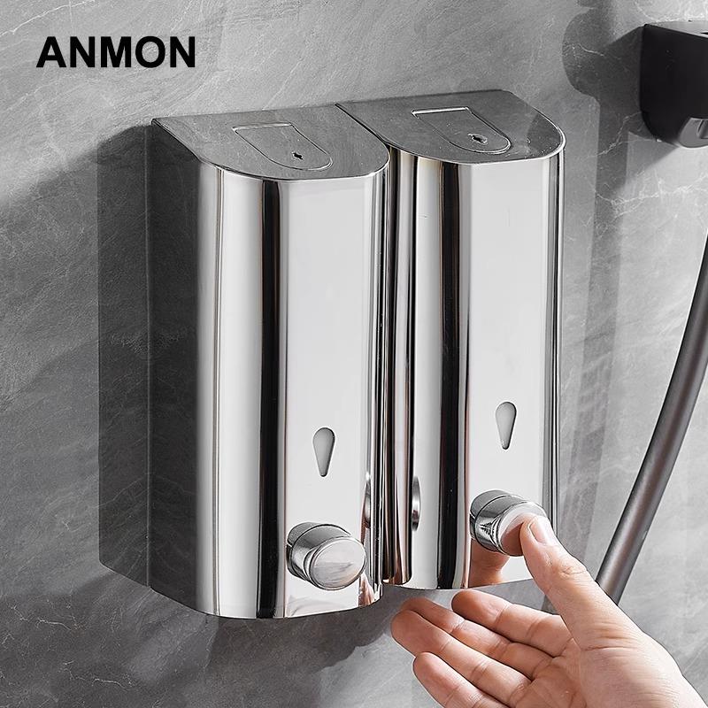04不锈钢皂皂液器挂液壁给皂器54357壁挂皂液瓶洗手器液3盒洗手液