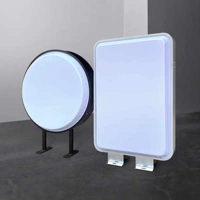 亚克方形圆形吸力招牌路牌单双面广告牌塑悬挂防水led灯箱户外