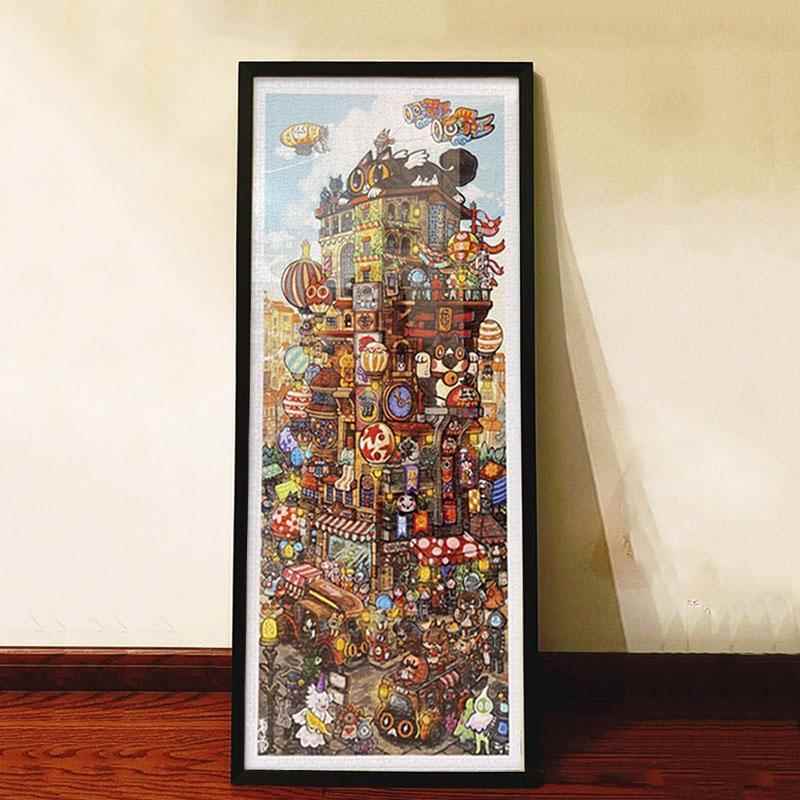 3djp600片星座拼图配套框1000片全景实木2000片自裱框铝合金画框