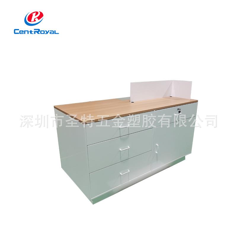 厂家直发 MDF柜式收银台 工作台接待台 公司前台便利店吧台桌