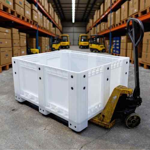 白色卡板箱特大型塑料周转箱封闭箱式仓储托盘箱叉车中转箱塑料箱