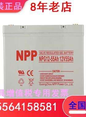 NPP耐普蓄电池NPG12-50胶体免维护12V50AH UPS/EPS太阳能路灯专用