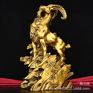 铜羊摆件纯铜领头羊生肖羊家居客厅装饰品工艺品山羊三羊开泰