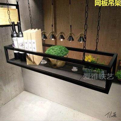 工业风墙上置物架吊架一字板植物架挂花铁艺餐厅壁挂绿植空中层架