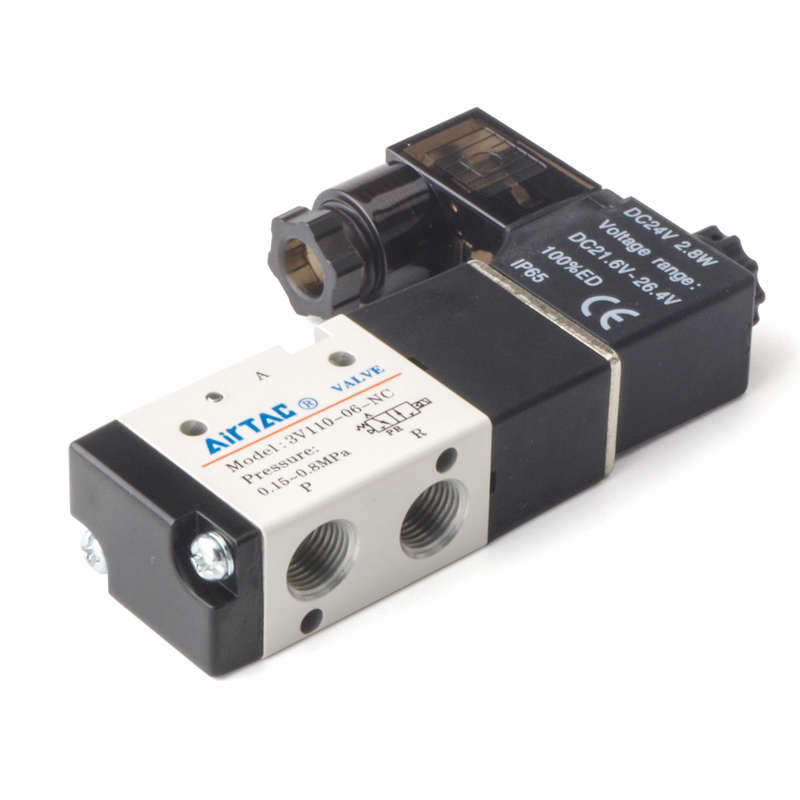 亚德客气动二位三通电磁阀换向控制气阀3V110 120-06-NC 24V 220V