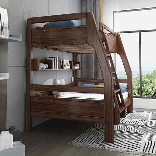 床实木儿童双层床实木子母QYT床新上上下铺床下床中式胡桃木高低