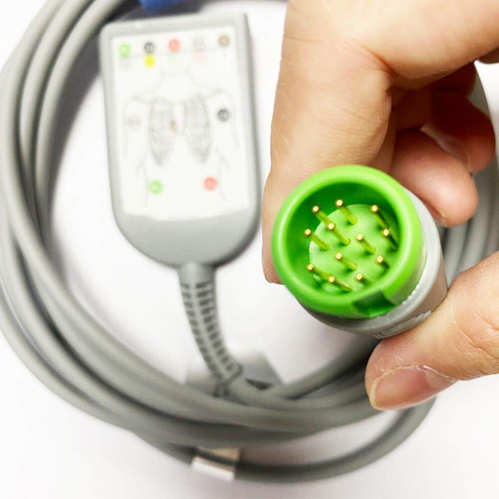 理邦EDAN原装心电监护仪V5 6 8 12针分体主线缆5导联抗除颤