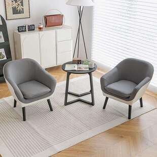 单人沙发椅餐厅房间简约个性休闲家用卧室奶茶店懒人实木沙发洽谈