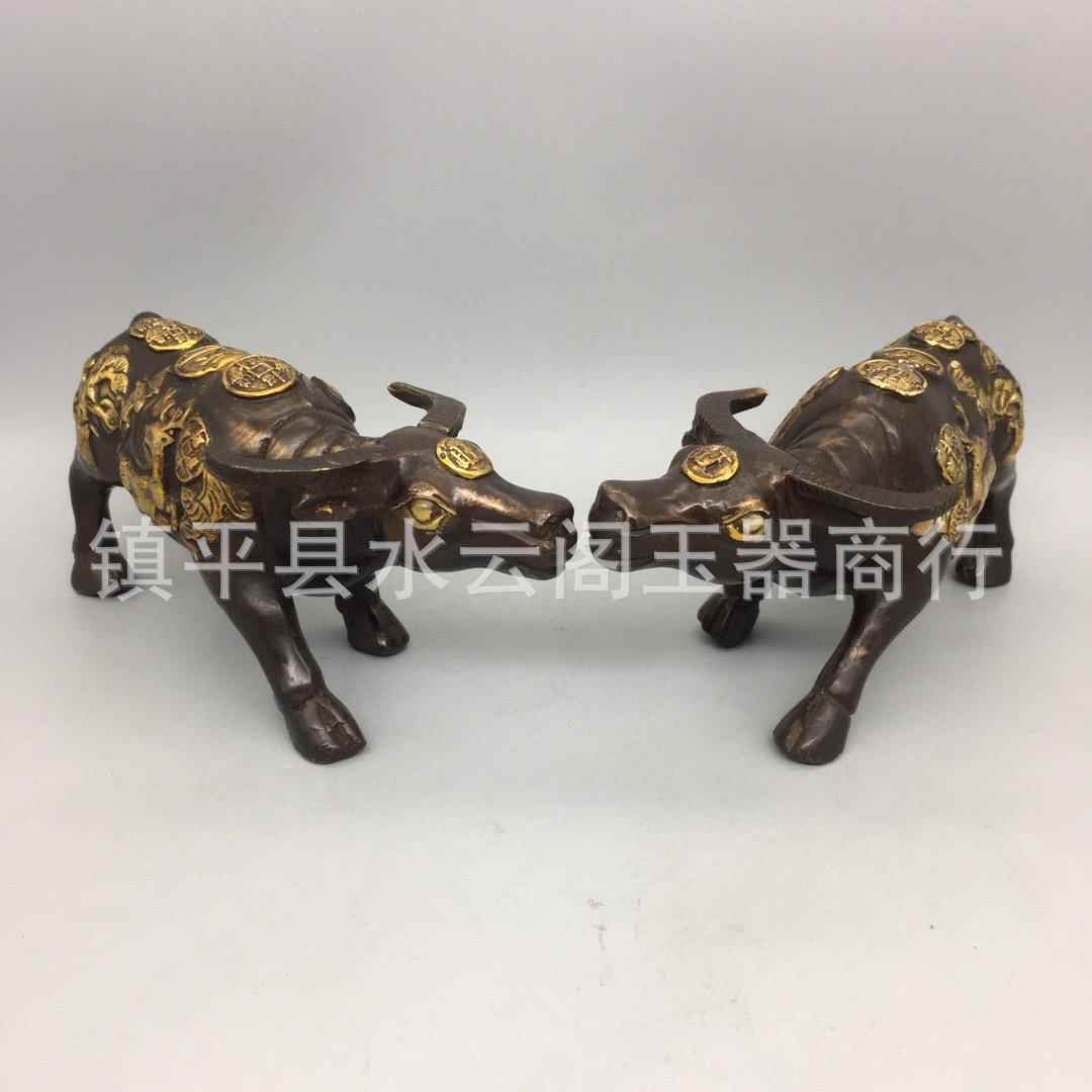 直播铜器工艺品摆件牛气冲天金牛生肖牛铜牛一对家居摆件